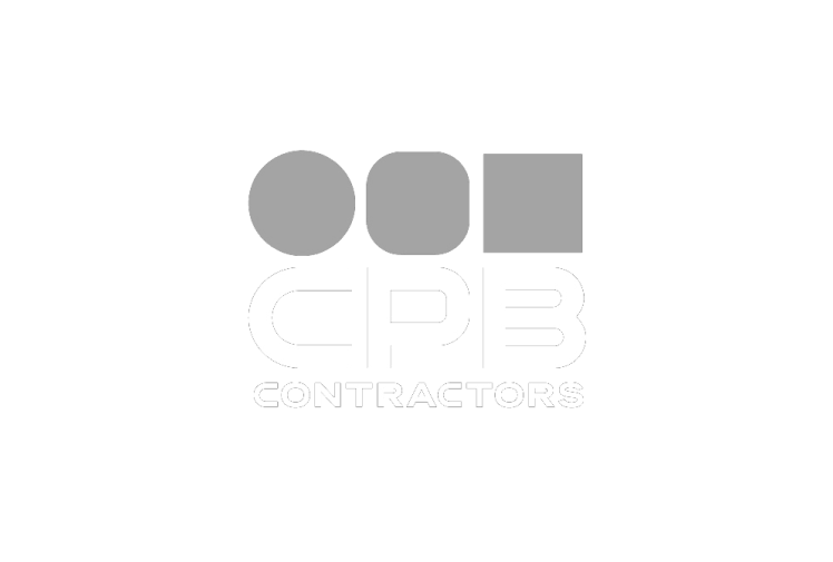 Cpb contractors logo on a black background.