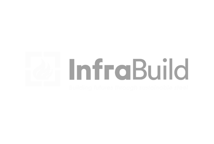 Infrabuild logo on a black background.