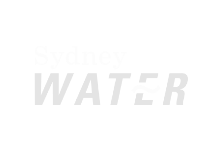 Sydney water logo on a black background.